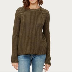 Jenni Kayne Cotton Fisherman Sweater Army Green